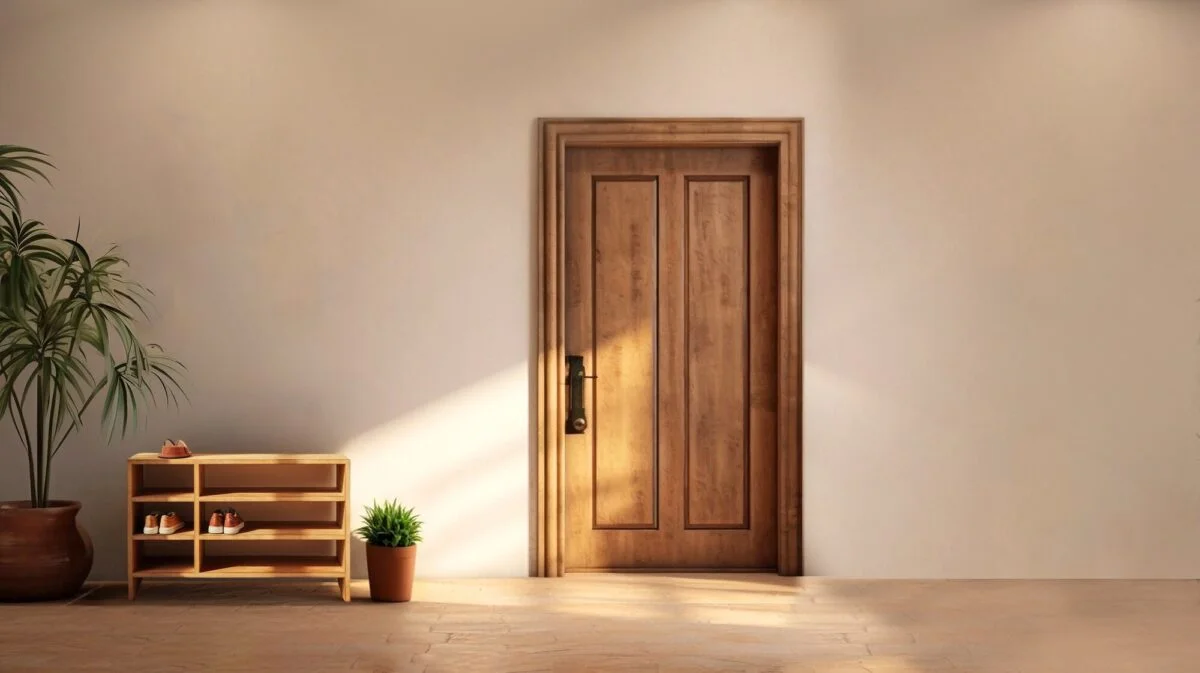 "Elegant 8-feet tall doors at Gamya by Supadha, enhancing grandeur and spaciousness."